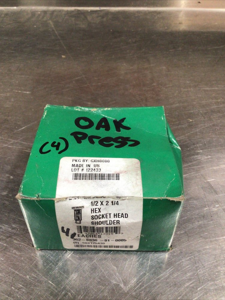 1/2 x 2 1/4 HEX SOCKET HEAD SHOULDER BOLT  Box Of 4