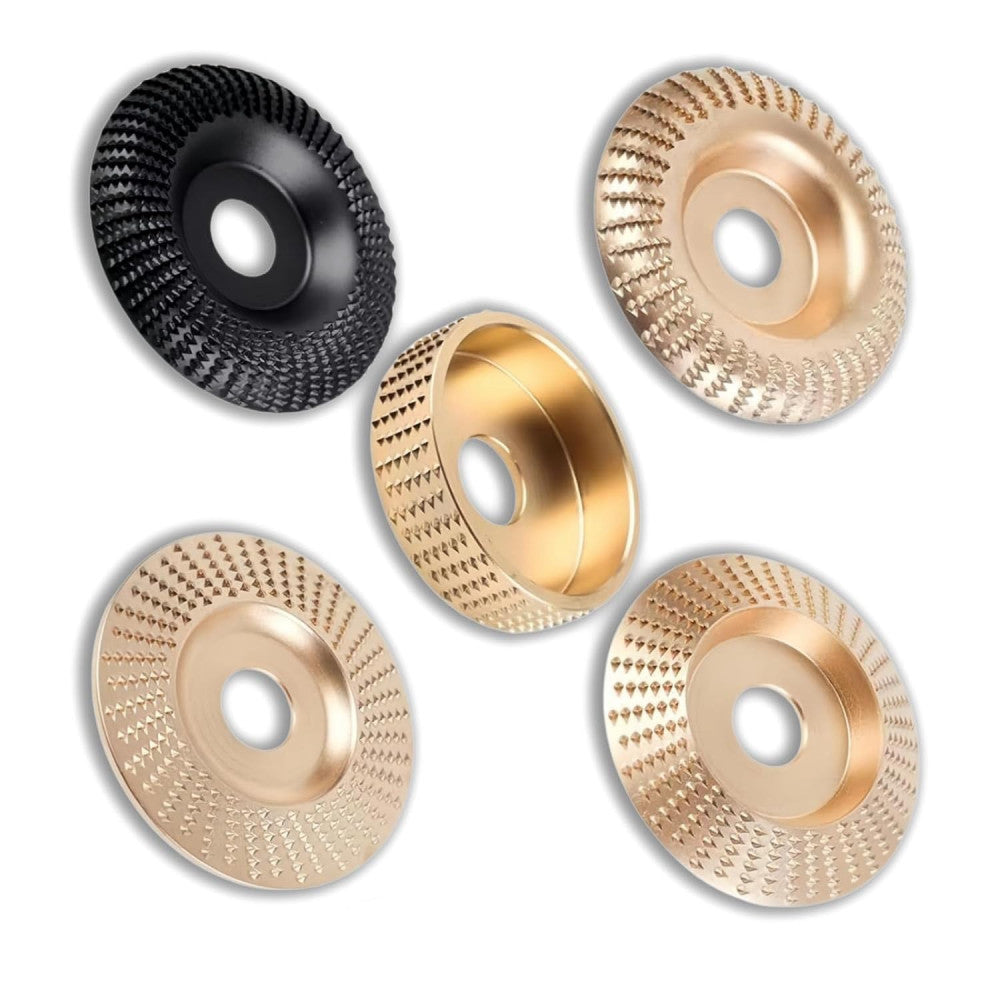 5pcs Wood Carving Disc, 4" and 4 1/2" Angle Grinder Attachments with 5/8... 