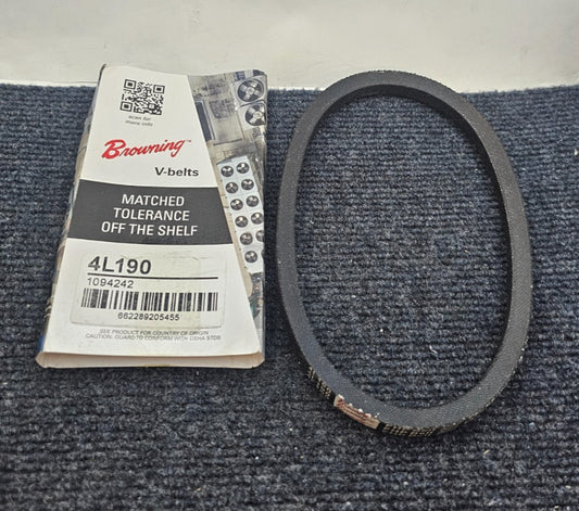 (QTY 7) BROWNING 4L190: V-BELTS MATCHED TOLERANCE OFF THE SHELF BLACK