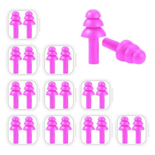 10 Pairs Noise Cancelling Ear Plugs, Premium Soft Silicone, Reusable, Waterpr...