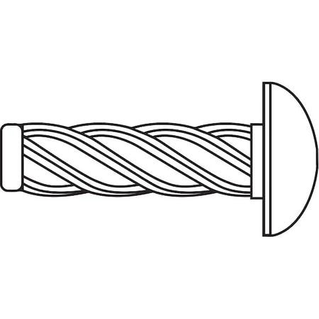 Zoro Select Udix0-00025-1000P U-Drive Screw, Round, Plain 18-8 Stainless Steel,