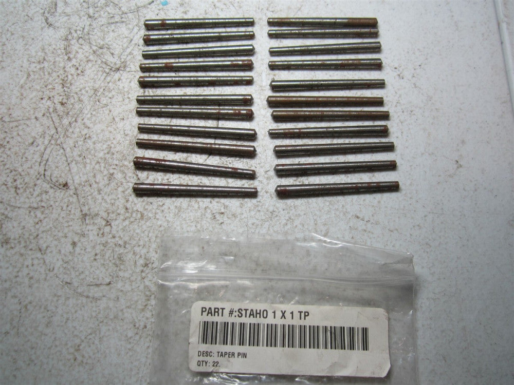 STAHO 1" x 1" Plain Steel Taper Pin - Pack of 22