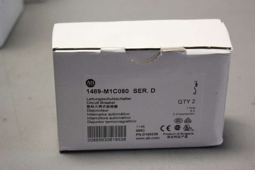 2 NEW ALLEN BRADLEY 8A CIRCUIT BREAKER 1489-M1C080 D