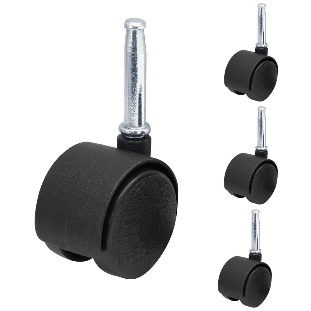 4Pcs 1.5 Inch Swivel Caster Wheels, M8 Grip Neck Stem Caster Wheels, Heavy Duty 