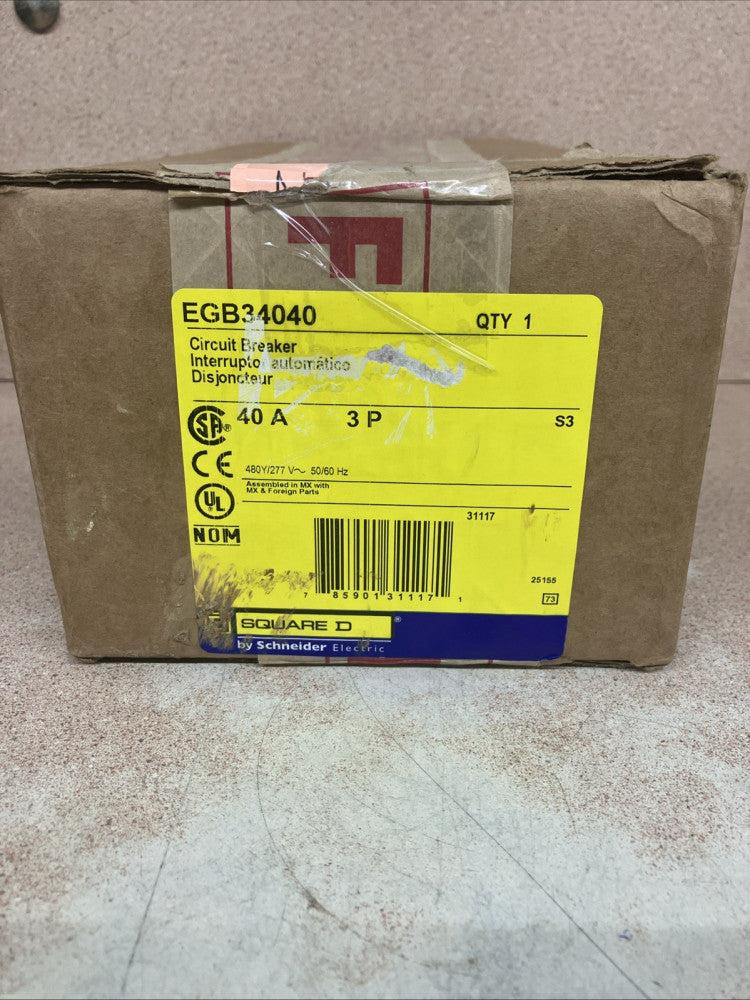 Square D EGB34040 40A 480V 35kA 3P Bolt-on Circuit Breaker  NOS