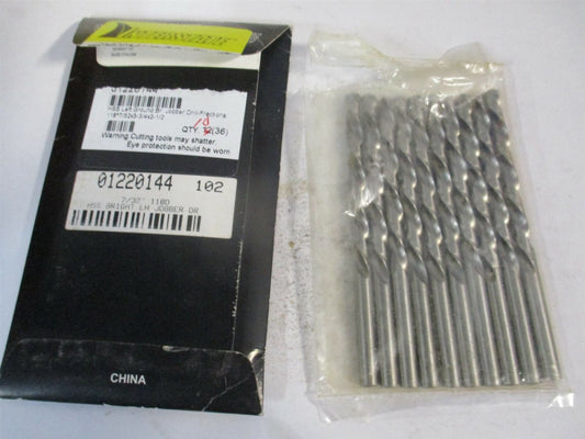 (01220144) 7/32" x 3-3/4" OAL 118° High Speed Steel LH Jobber Drill - Qty 10