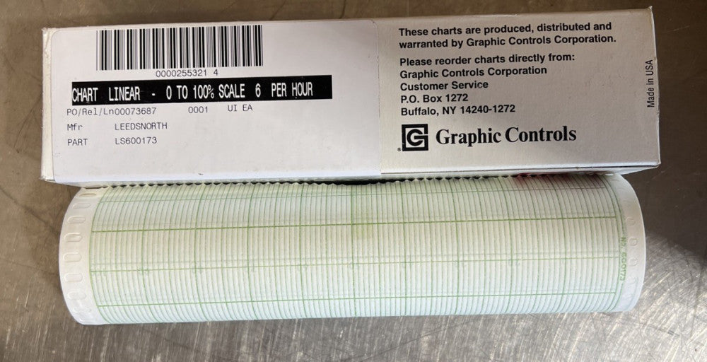 Leeds & Northrup LS600173 H Chart Paper Nos Surplus
