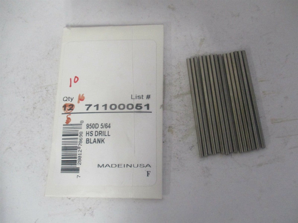 (950D 5/64) 5/64″ x 2″ OAL Bright Finish HSS Long Drill Blank - Pack of 15 