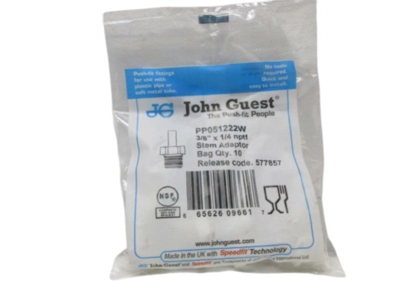 JOHN GUEST PP051222W STEM ADAPTOR (PKG OF 10)  NSMP