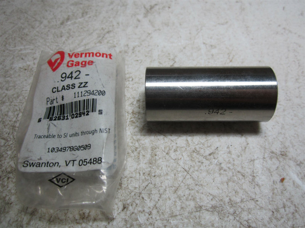 Vermont Gage (111294200) 0.942 Diameter Class ZZ Pin Gage