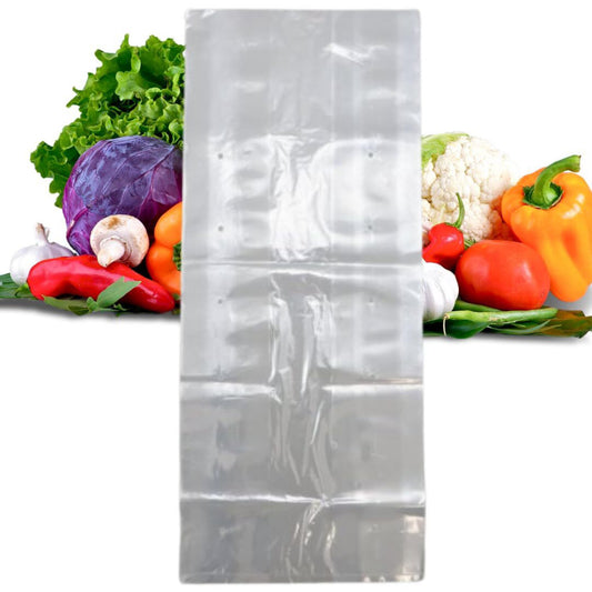 1000 Ct Produce LDPE Poly Vented Bags (With Venting Holes) - 6"x3"x15" - 1000