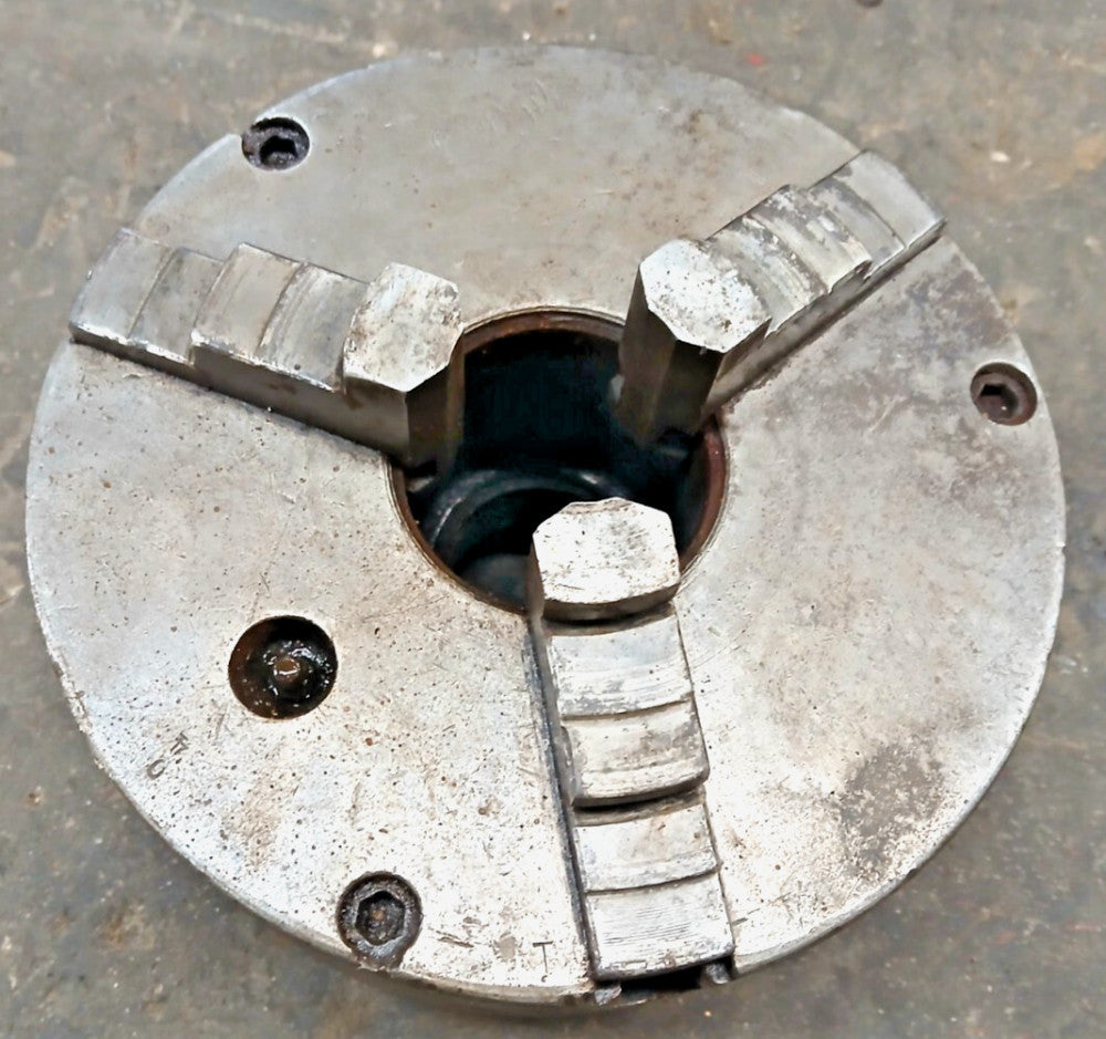 CUSHMAN 8" 34C 3 JAW LATHE CHUCK  BORE 2"-4-1/2  X  7/8" BORE OD 3-1/2"