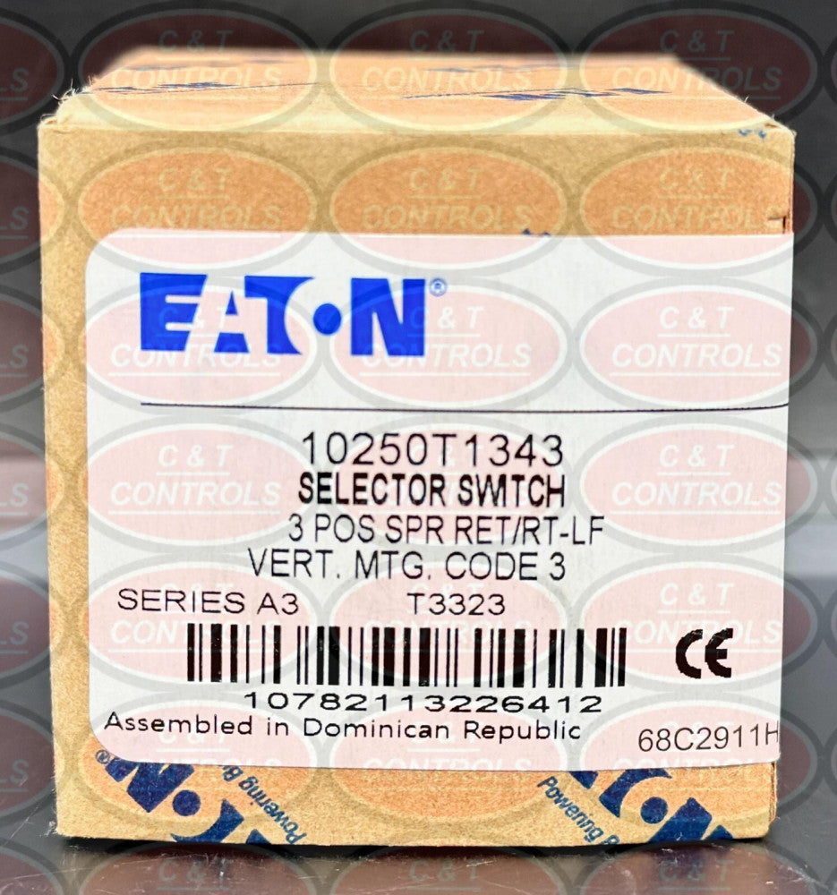 Eaton 10250T1343 3 Position Spring Return Selector Switch New In Box USA Stock