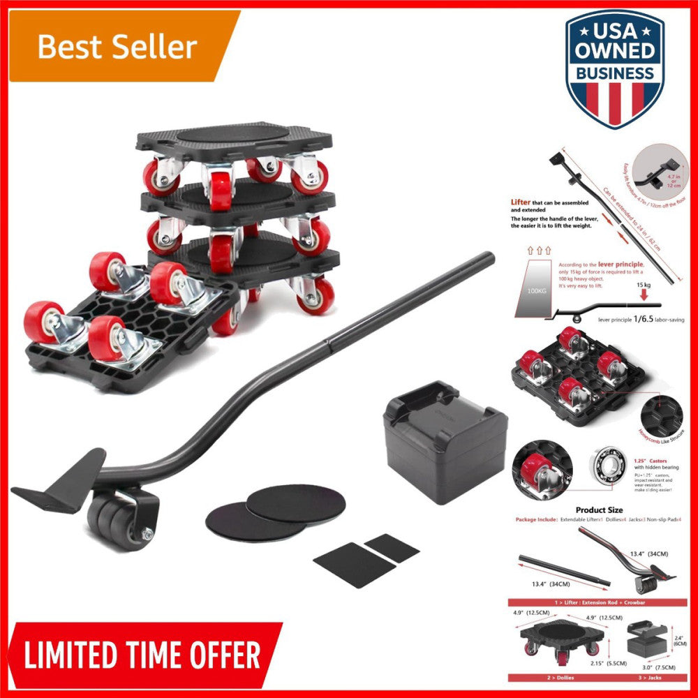 Furniture Movers Wheel Set 660Lb Capacity Heavy Lifter Dolly for Moving