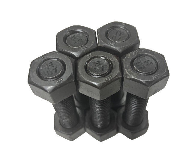 FULLY THREADED B7 STUD WITH (2) HEXHEAD NUTS (LOT OF 5)