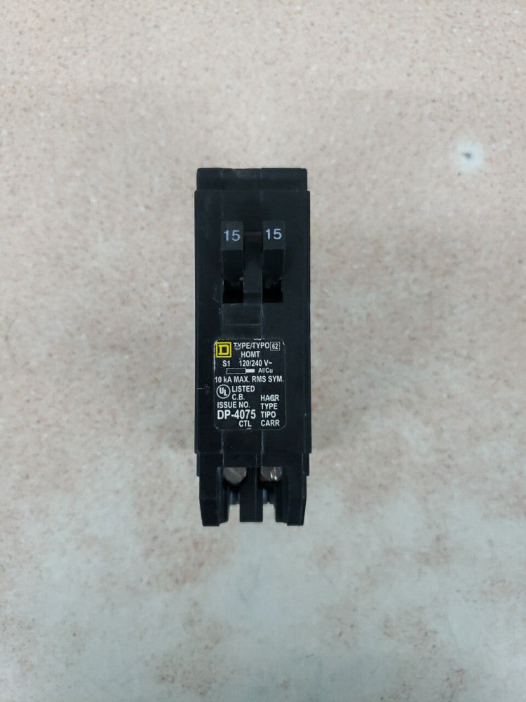 HOMLINE HOMT1515  15 Amp 120VTandem Plug In Twin Circuit Breaker NEW OLD STOCK!