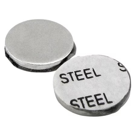 Zoro Select 10E739 Ferrous Disc,1/2 Dia,Stl W/Adhesive,Pk10