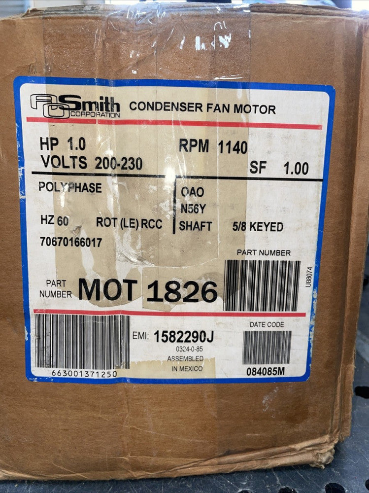 New in Box! Trane MOT1826 - 1Hp 200-230V 1140Rpm 56 Motor