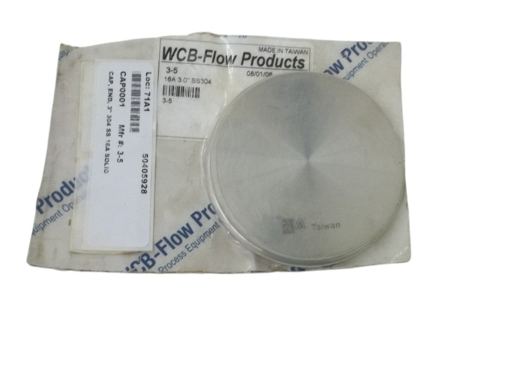 TRI-CLOVER WCB-FLOW PRODUCTS 3-5 CAP, END 16A 3.0" SS304 NSMP