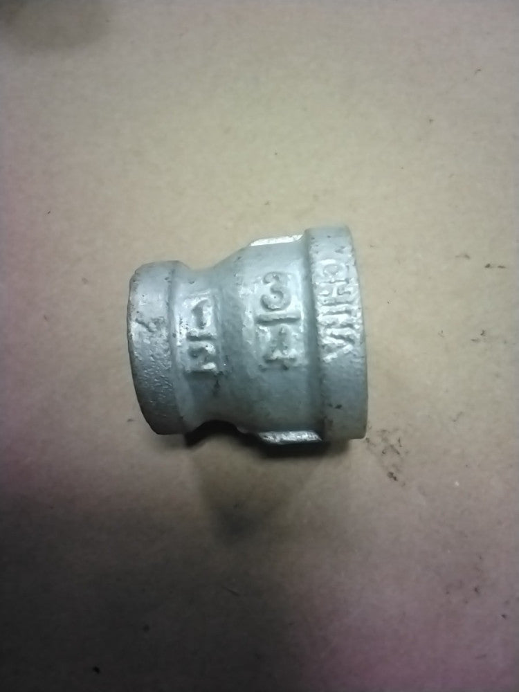 B & K Pipe Fitting Galvanized Reducing Coupling, 3/4" x 1/2"