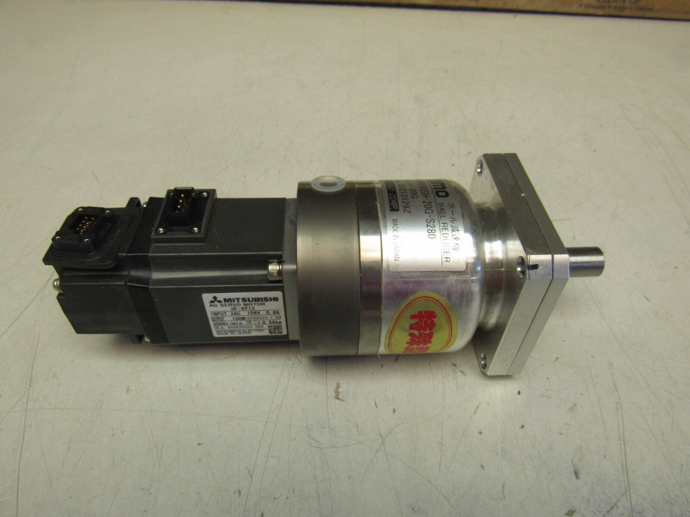 MITSUBISHI SERVO MOTOR HF-KP13 WITH KAMO BRF65SH-20G-S280 GEARHEAD XLNT USED !!