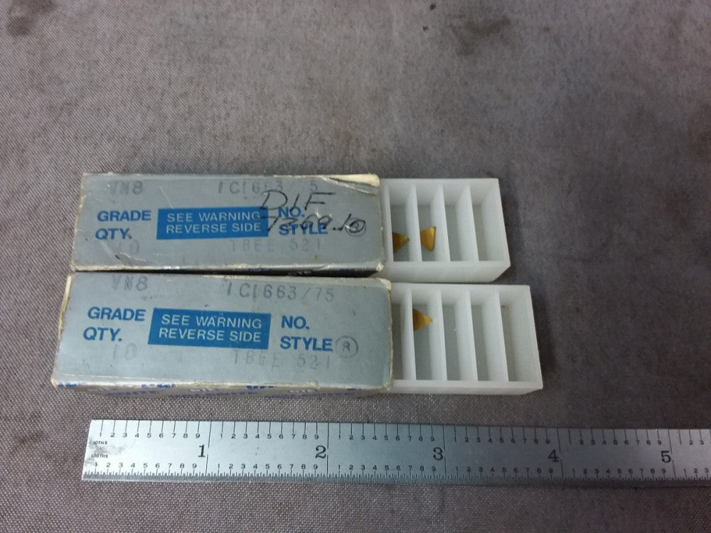 Lot 13x Valenite GTE Carbide Insert Lathe VN8 ICI663/75 TBEE 521 Triangular