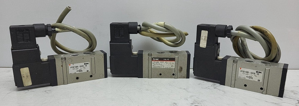3 Pack Smc VFS2130R-5DZB-02 Ported Solenoid Valve DC21-26V *USED See Pictures