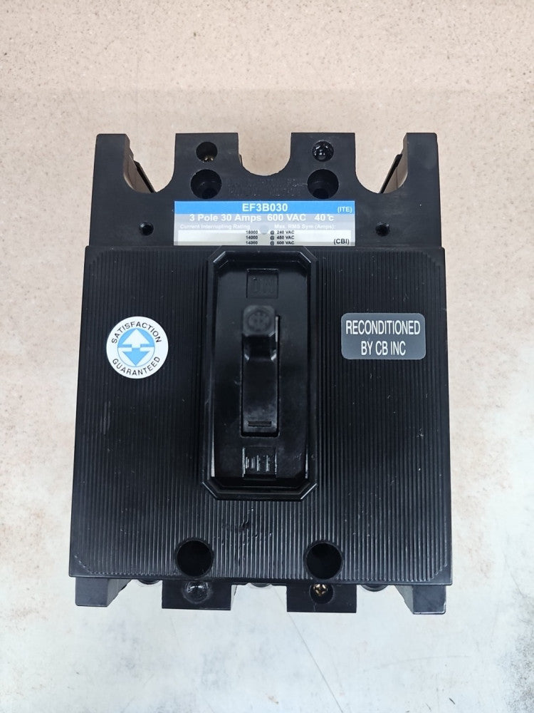 ITE EF3B030 30A 3P 600V EF3 30 Amp 3 Pole EF3-B030 Circuit Breaker