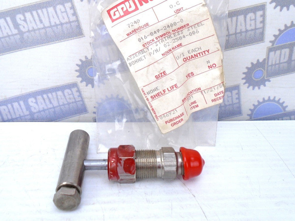 02-2584-006 - STAINLESS STEEL BONNET ASSEMBLY - 5/8"-18 - (NEW in BAG)