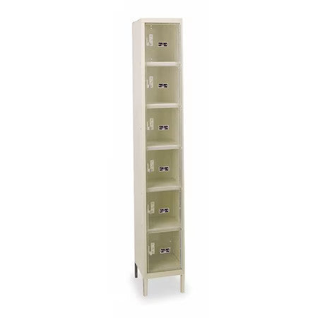 Hallowell Usvp1288-6A-Pt Box Locker, 12 In W, 18 In D, 78 In H, (1) Wide, (6)