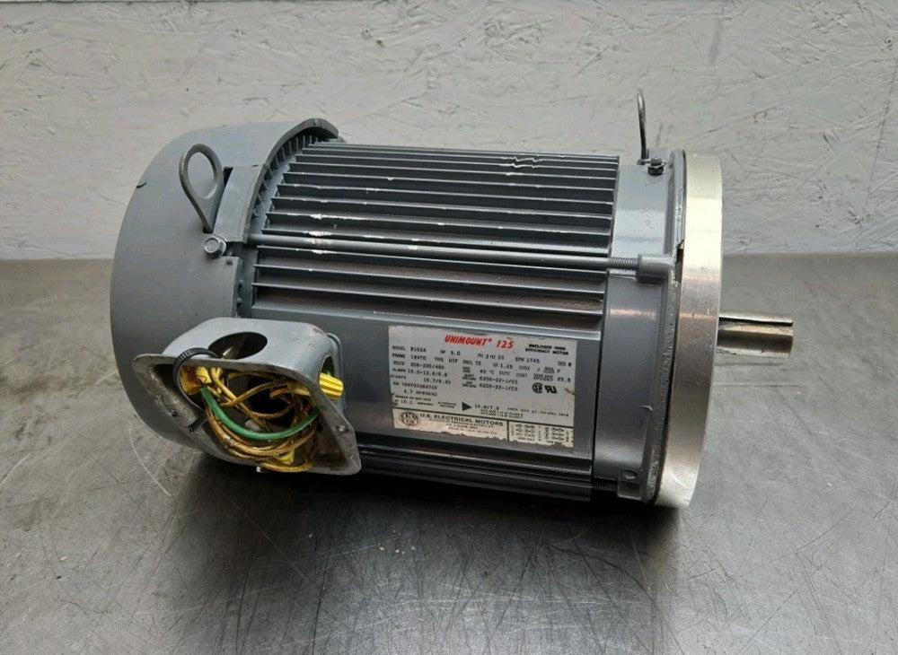 US Motors B102A UniMount 125 5 Hp Motor 1745 Rpm 208-230/480V 184TC Y06Y038R470F