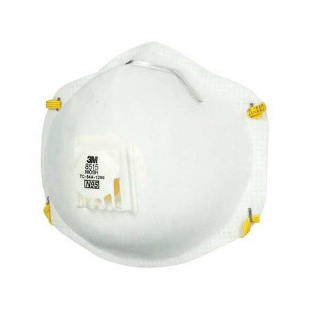 3M 8515Ha1-A Disposable Respirator, N95, Molded, Dual, Non-Adjustable, Metal
