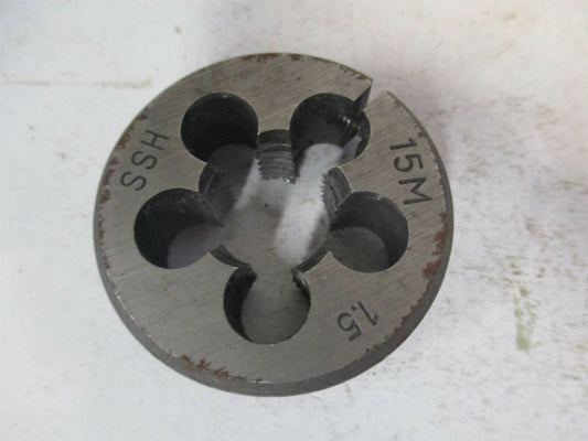 (111-15150) 15M-1.5 High Speed Steel Round Adjustable Screw Die 