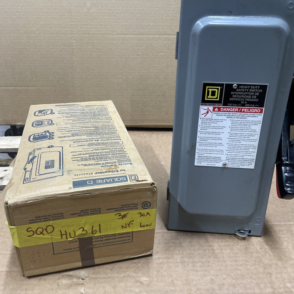 NEW OLD STOCK SQD HU361 Safety Disconnect Switch 30A 3P 600V Type 1 Indoor