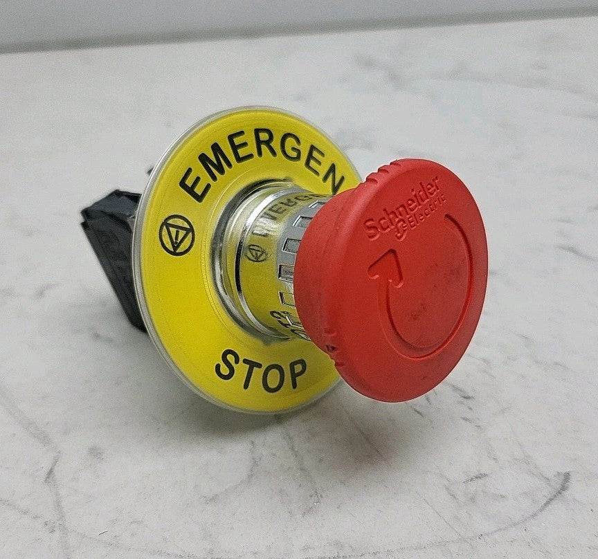 Schnieder Electric Emergency Stop Safety Switch Twist Pushbutton w/ ZBE-102 Blck