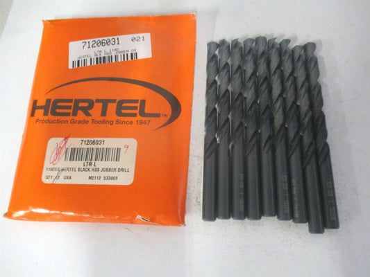(71206031) 2-15/16" x 4-1/4" OAL HSS RH Straight Spiral Jobber Drill - Pack of 9