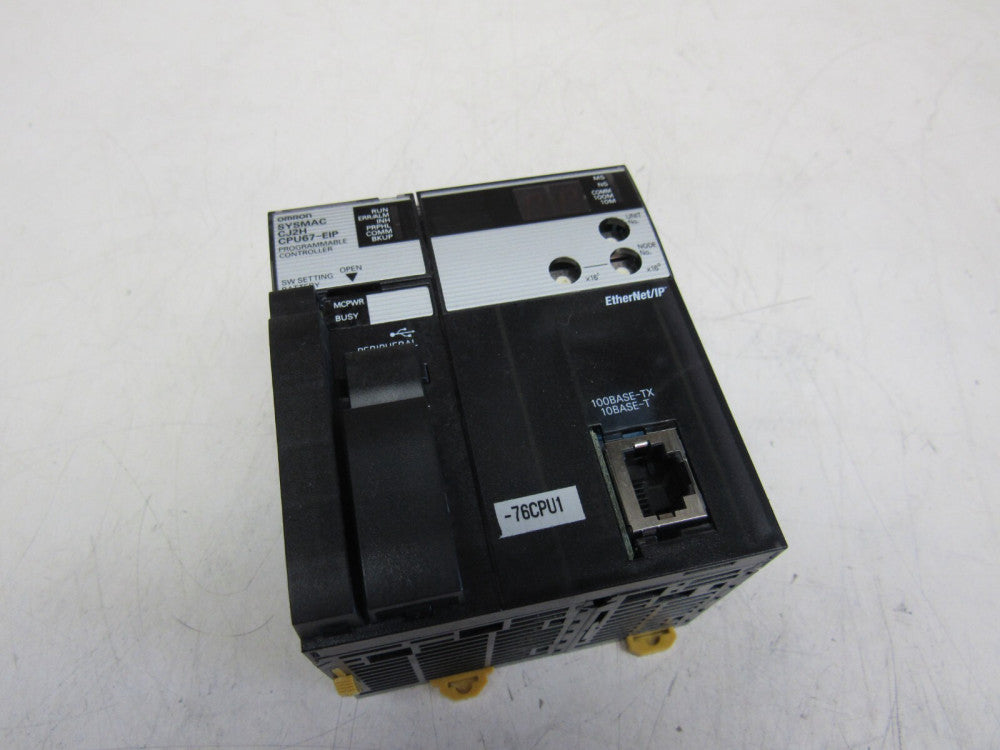 OMRON SYSMAC CJ2H-CPU67-EIP PROGRAMMABLE CONTROLLER WITH ETHERNET/IP XLNT USED !