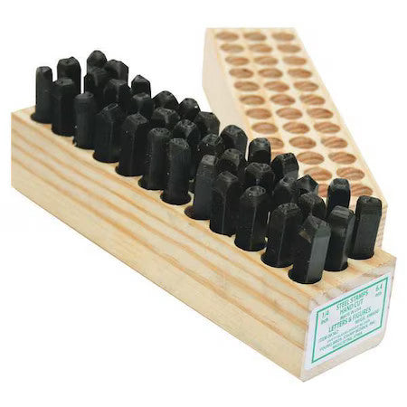 Young Bros Stamp Works 05362 Hand Cut Combo Set,3/16In H,Gothic,Steel