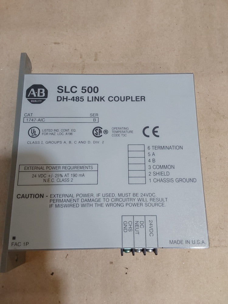Allen Bradley 1747-AIC Link Coupler SLC 500 DH-485