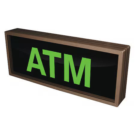 Tapco 132497 Custom Backlit Sign, Atm, Green/Black, 18 In W, 7 In H