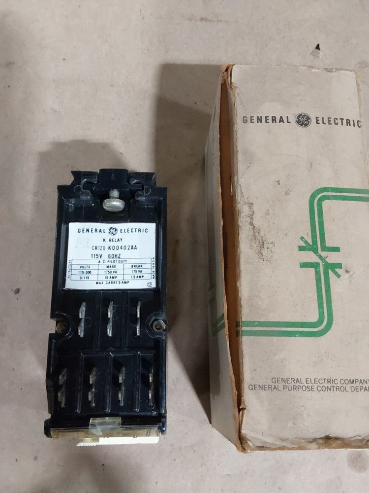 NEW GE CR120K00402AA HIGH FIDELITY RELAY - 4 NO/4 NC 120VAC COIL
