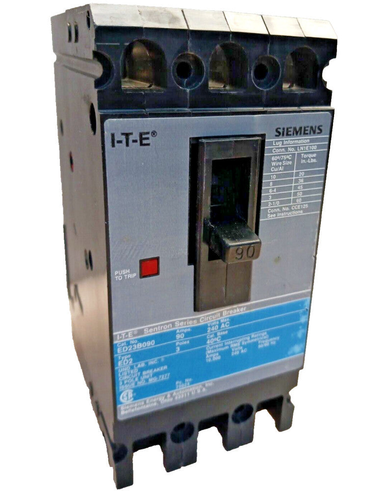 NEW ITE SIEMENS 90 AMP CIRCUIT BREAKER 3 POLE 240 VAC  ED23B090