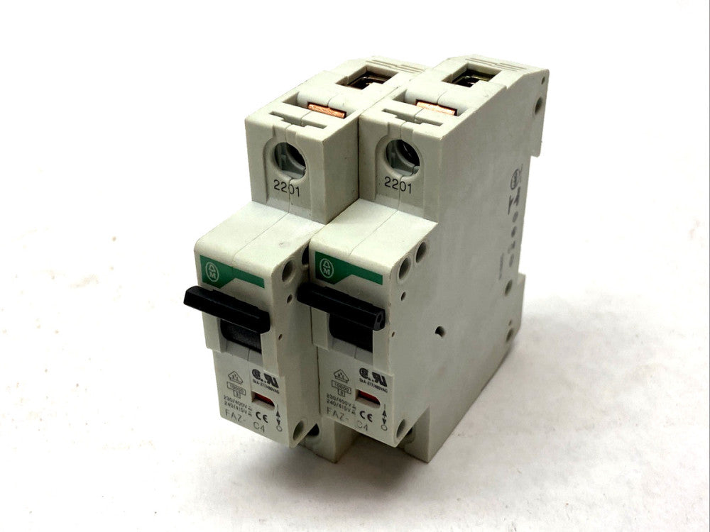 Eaton Moeller FAZ-C4 Miniature Circuit Breaker LOT OF 2