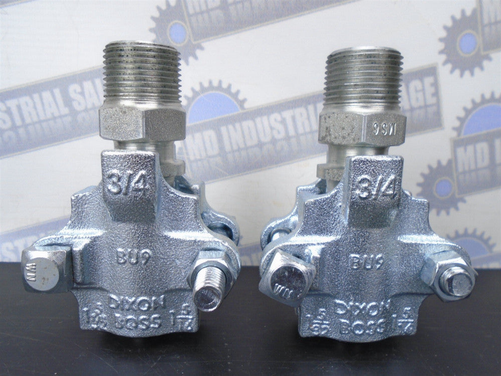 (2 Pcs.) DIXON - MS6 ¾" HOSE BOSS MALE STEM & BU9 BOSS CLAMP - Plated Steel -NEW