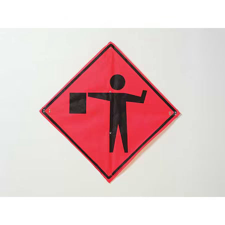 Eastern Metal Signs And Safety 669-C/36-Rvfo-Fs Flagger Ahead Traffic Sign, 36