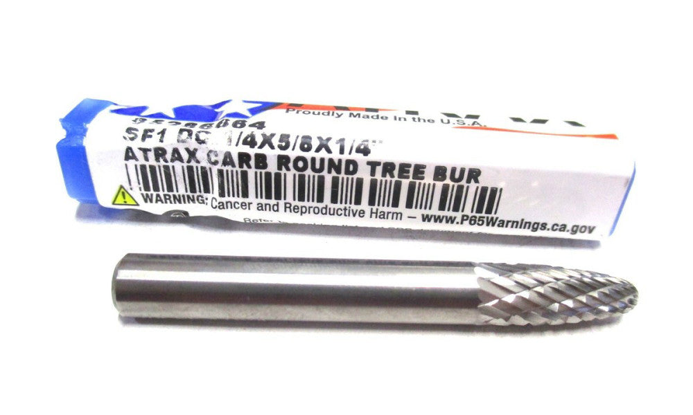 Atrax (85286664) 1/4 x 1/4 x 5/8 x 2 SF-1 DC Carbide Tree w/ Radius Burr