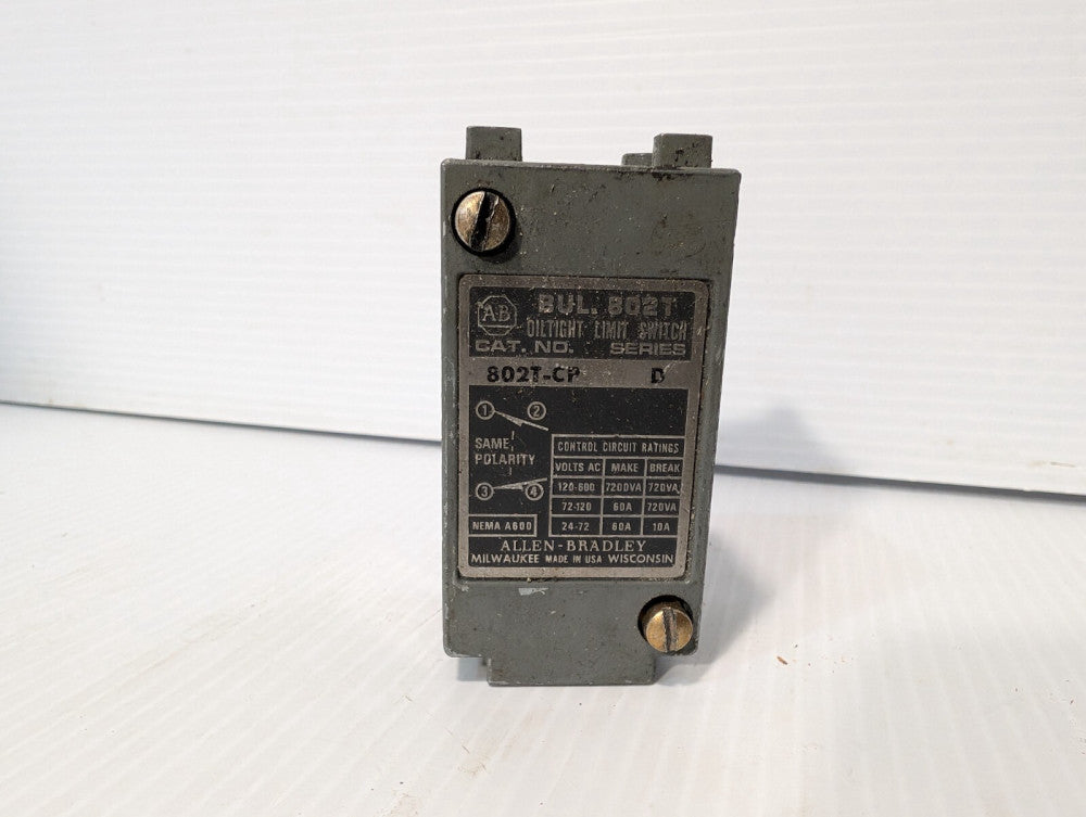 Allen Bradley, 802T-CP Oil Tight Limit Switch, Series D