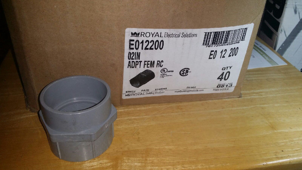 2” E012200 Plastic Trends Royal Pipe  FEMALE ADAPTOR RC ELECTRICAL 10PCS PER LOT