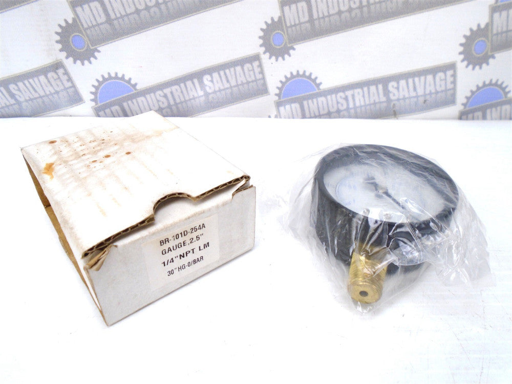 BLUE RIBBON - BR-101D-254A - 2.5" VACUUM GAUGE - 1/4" LMT LM (-30-0) 30"HG-0/BAR