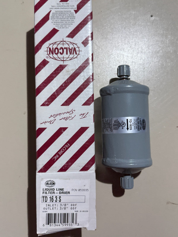 Valcon Liquid Line Filter Drier TD163S In/Out 3/8" ODF 059935